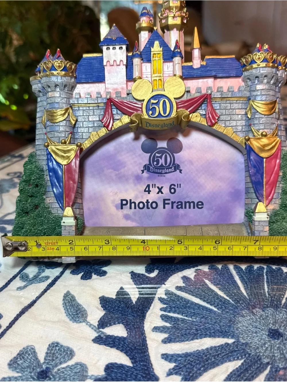 Disneyland Photo Frame Castle 50th Anniv Castle 3D 4x6 Cinderella Belle Elsa EUC